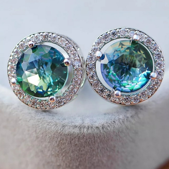 🎀18k Gradient Fire Crystal Earrings - Picture 8 of 8